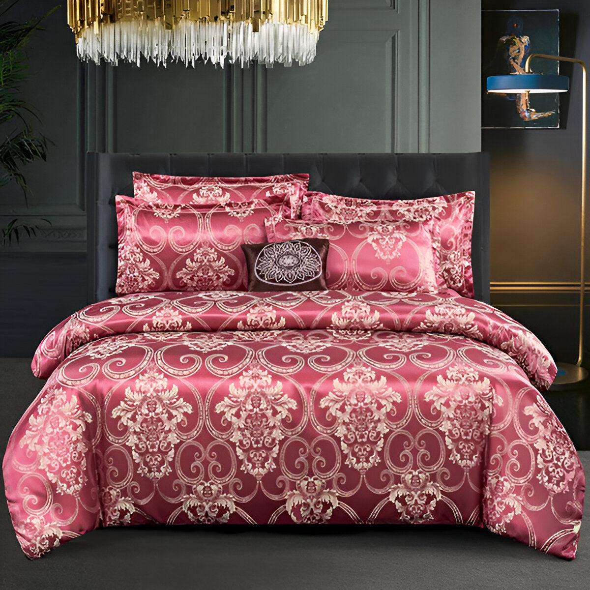 Satin Splendor Bettdecke - Bettbezug Satin - Premium Jacquard Bettwäsche - Europäisches Bettwäscheset