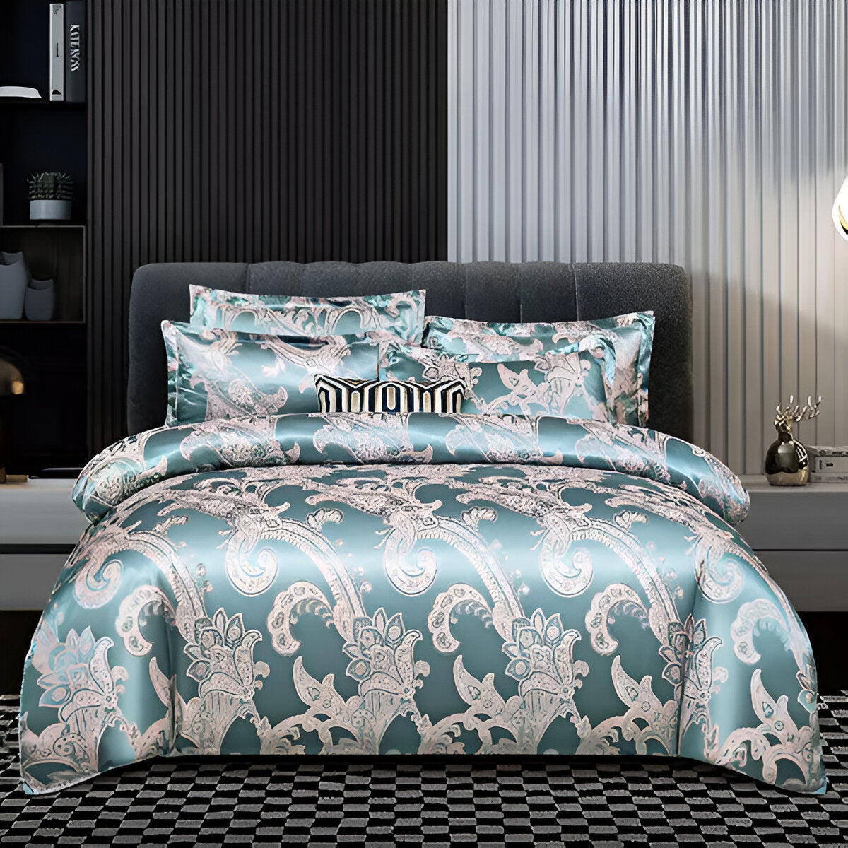 Satin Splendor Bettdecke - Bettbezug Satin - Premium Jacquard Bettwäsche - Europäisches Bettwäscheset