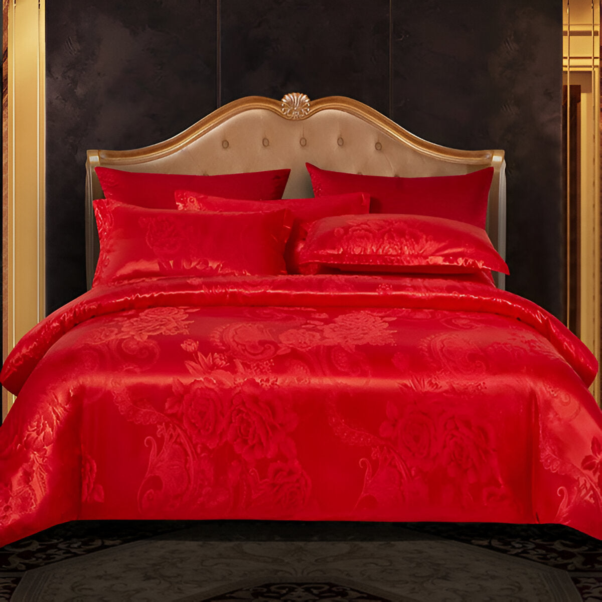 Satin Splendor Bettdecke - Bettbezug Satin - Premium Jacquard Bettwäsche - Europäisches Bettwäscheset