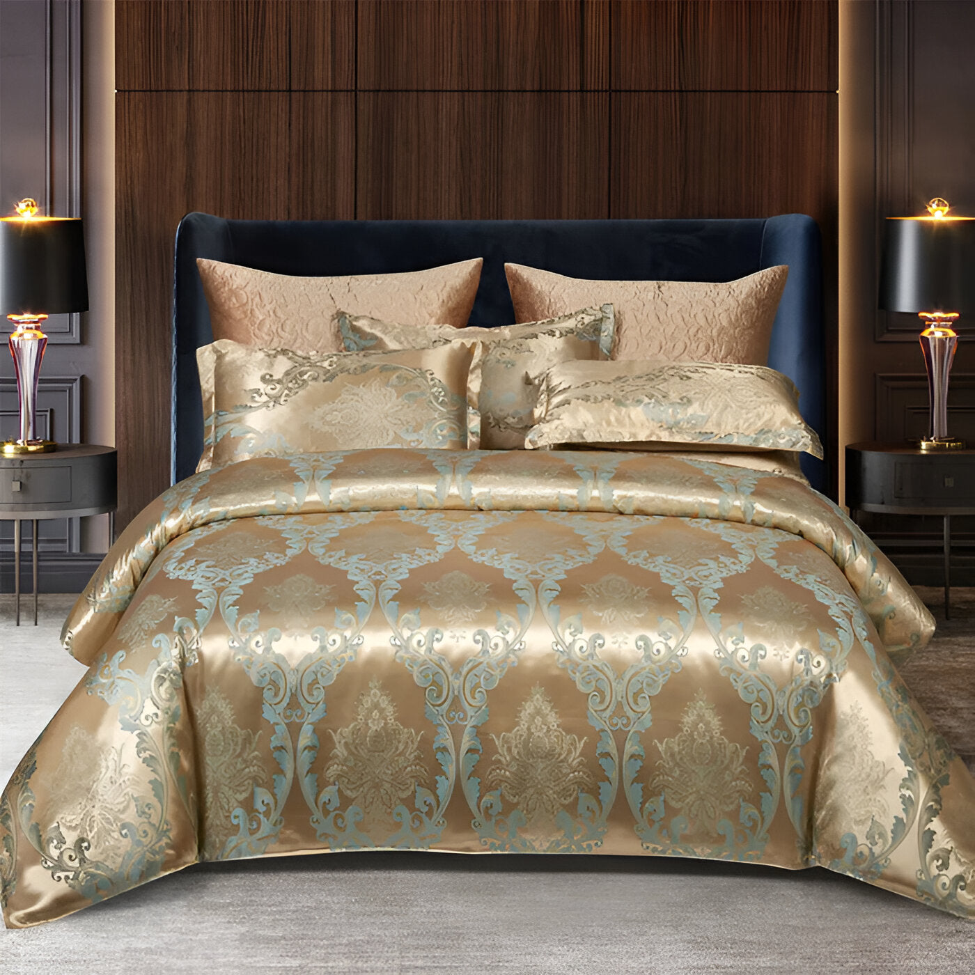 Satin Splendor Bettdecke - Bettbezug Satin - Premium Jacquard Bettwäsche - Europäisches Bettwäscheset
