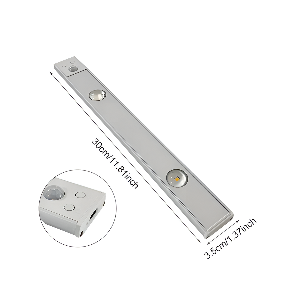 SensoBeam LED Strip - Ultra dünne, USB wiederaufladbare Aluminium Wandleuchte mit PIR Sensor