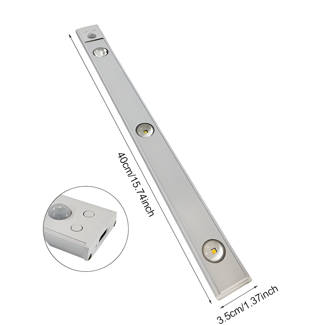 SensoBeam LED Strip - Ultra dünne, USB wiederaufladbare Aluminium Wandleuchte mit PIR Sensor