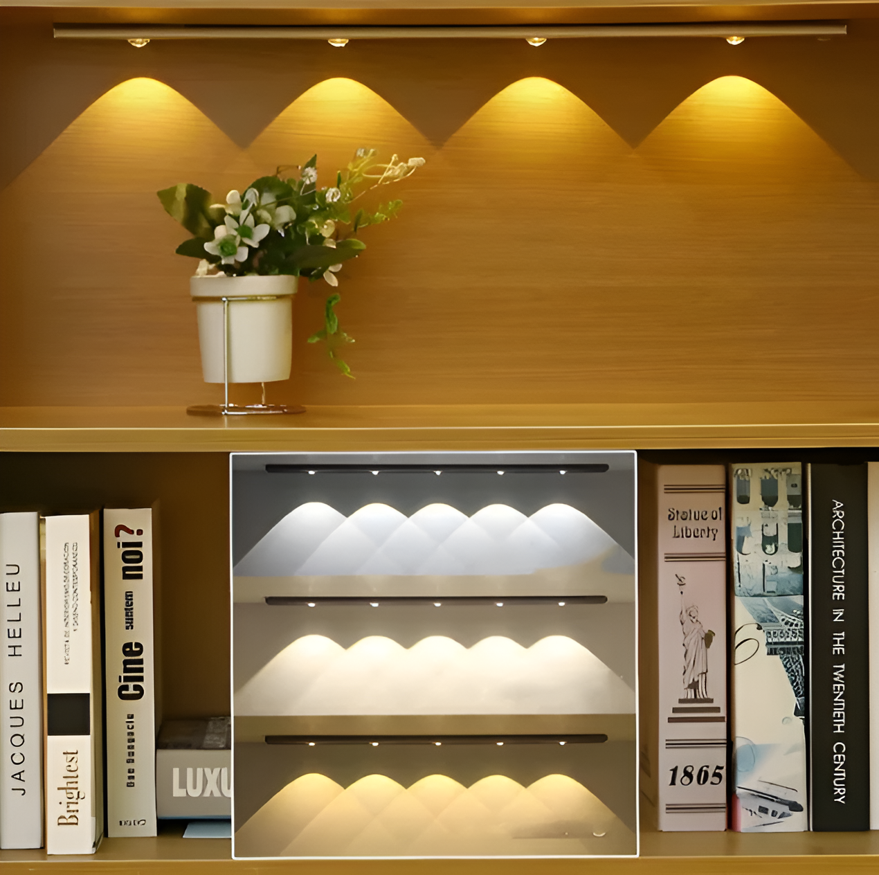 SensoBeam LED Strip - Ultra dünne, USB wiederaufladbare Aluminium Wandleuchte mit PIR Sensor
