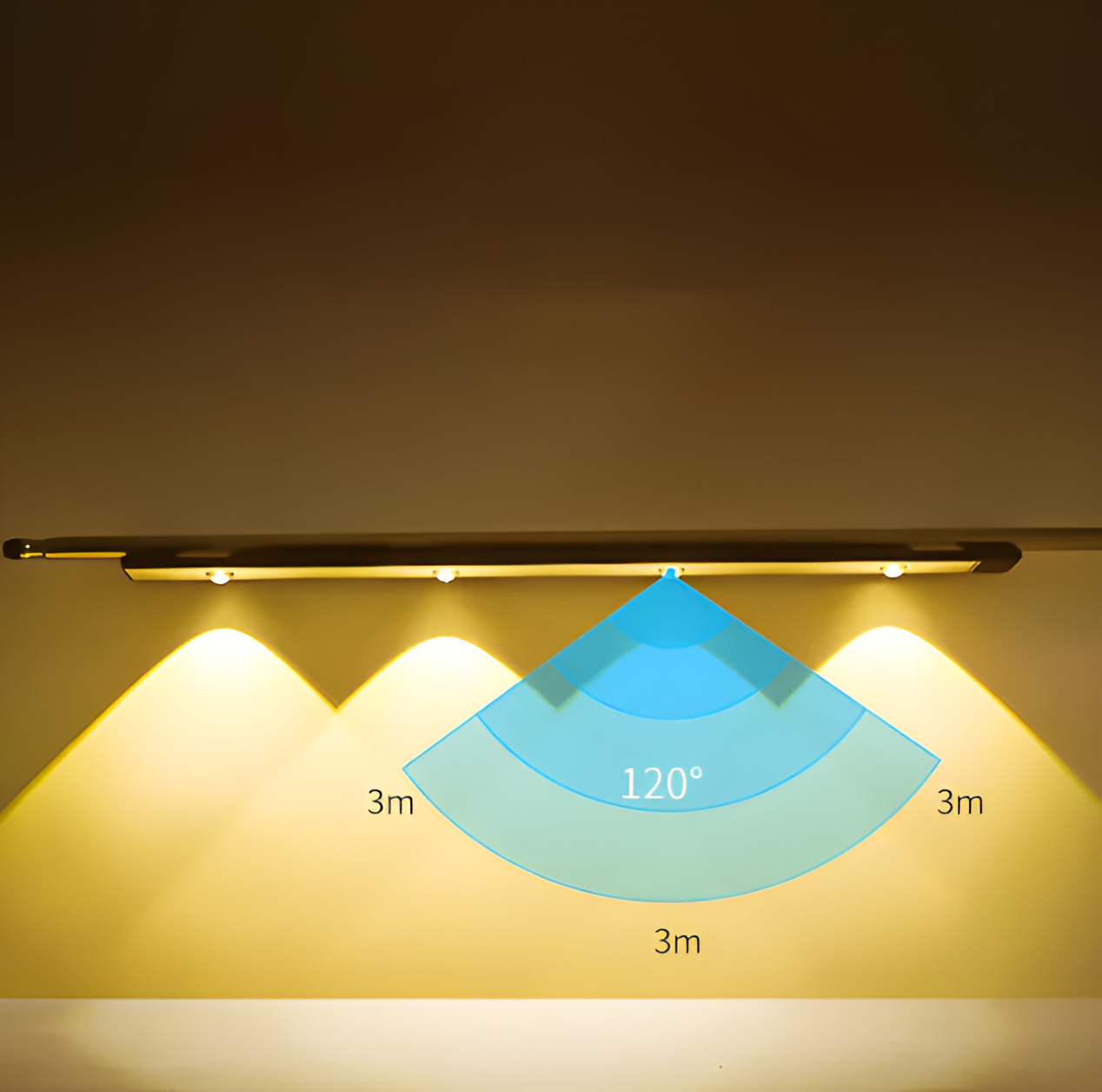 SensoBeam LED Strip - Ultra dünne, USB wiederaufladbare Aluminium Wandleuchte mit PIR Sensor