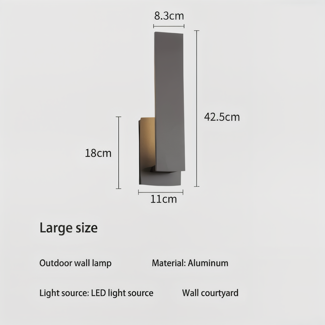 SimpliBlack Wandleuchte - Wasserdichte Aluminium Gartenbeleuchtung - Minimalistische Wandleuchte für Draußen