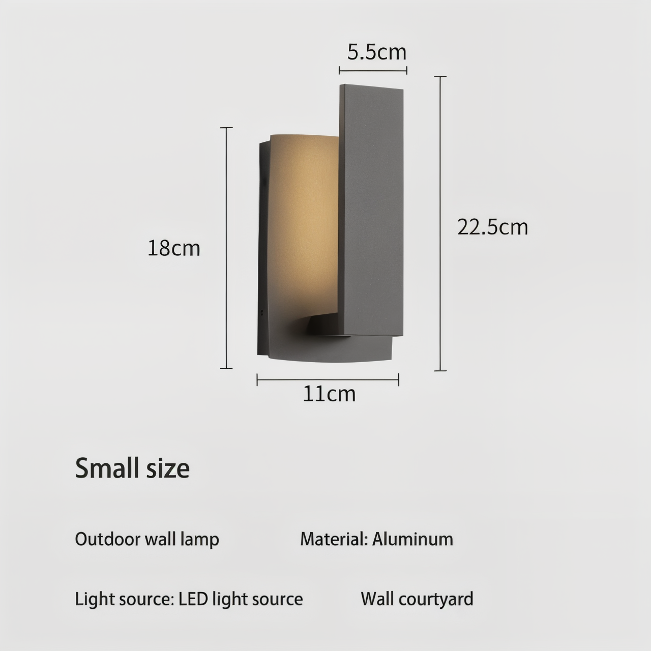 SimpliBlack Wandleuchte - Wasserdichte Aluminium Gartenbeleuchtung - Minimalistische Wandleuchte für Draußen