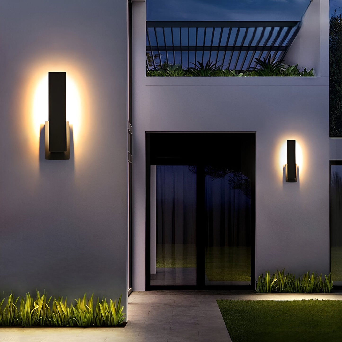 SimpliBlack Wandleuchte - Wasserdichte Aluminium Gartenbeleuchtung - Minimalistische Wandleuchte für Draußen