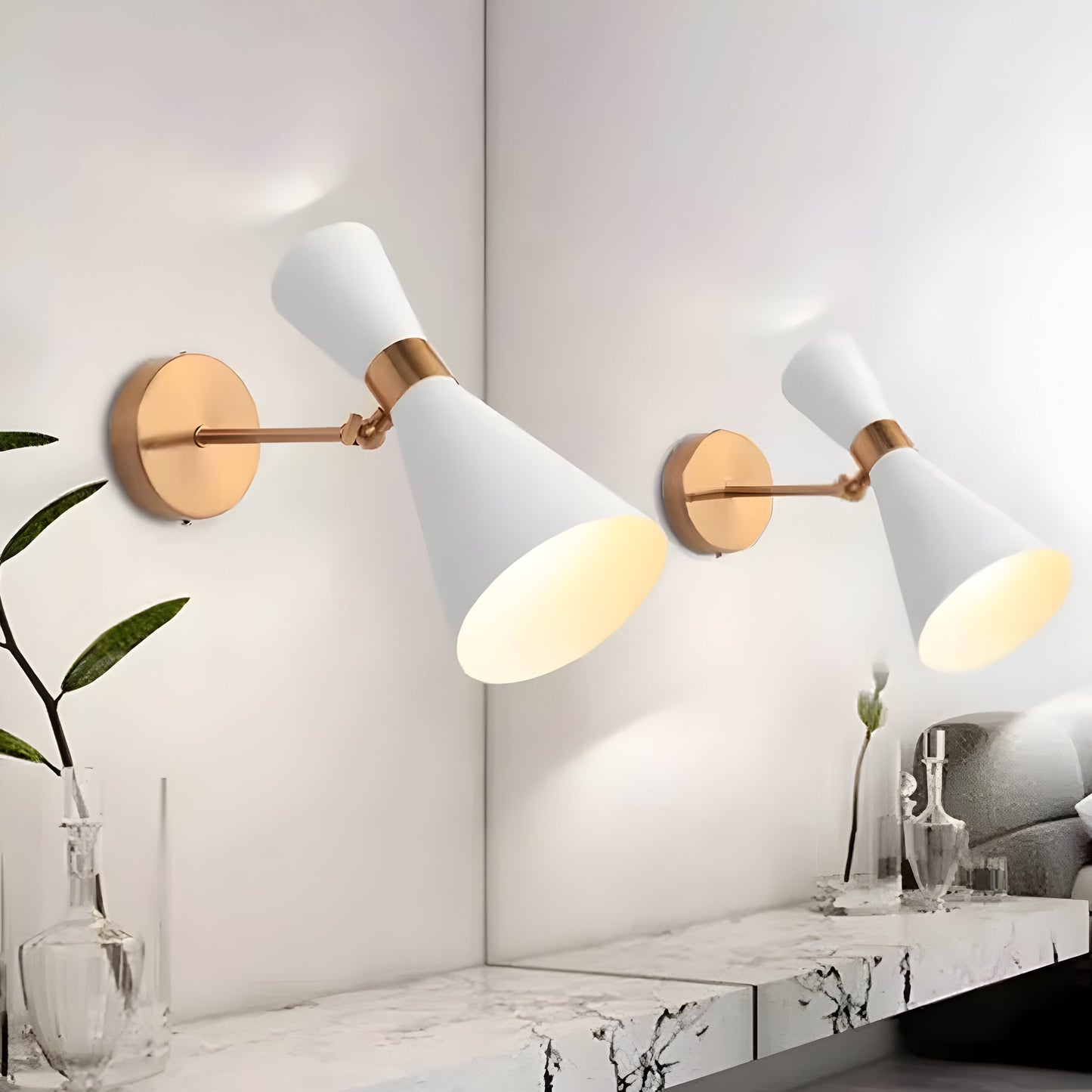SleekIron Wandleuchte - Minimalistische Schwarz/Weiß Wandleuchte - Verstellbare Up Down Wandleuchten LED