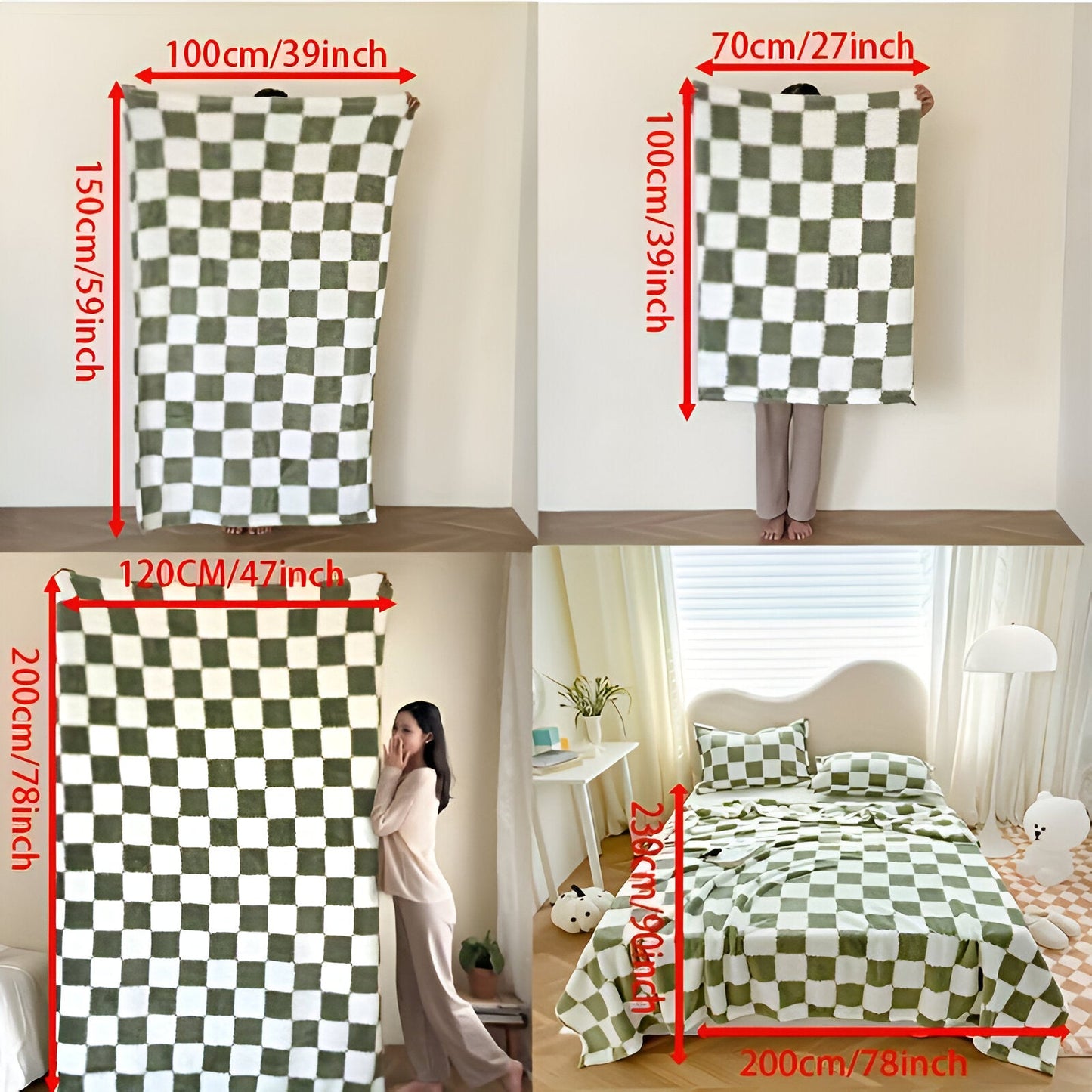 SnugFuz Plaid - Niedliche und Farbenfrohe Karierte Fleece-Decke