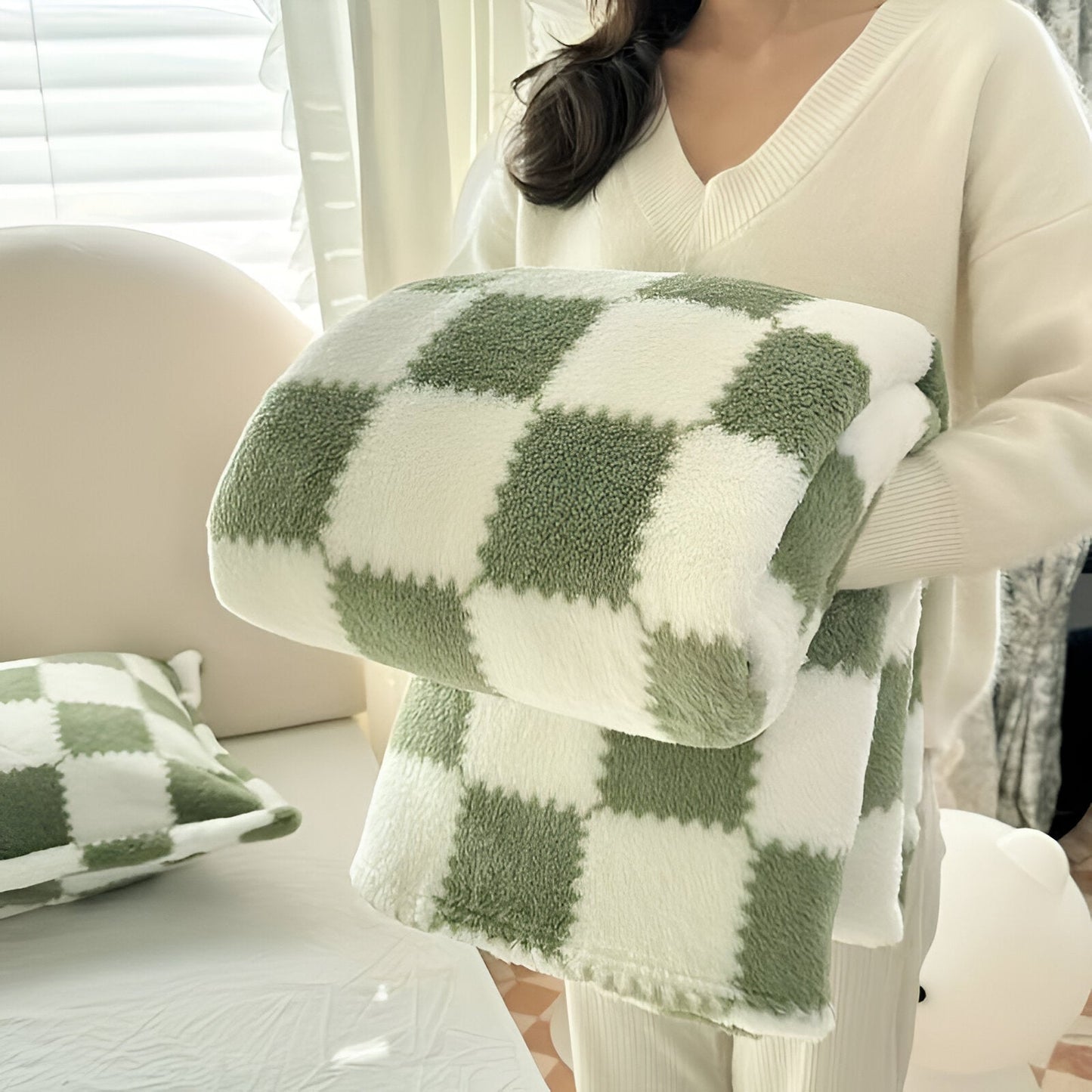 SnugFuz Plaid - Niedliche und Farbenfrohe Karierte Fleece-Decke
