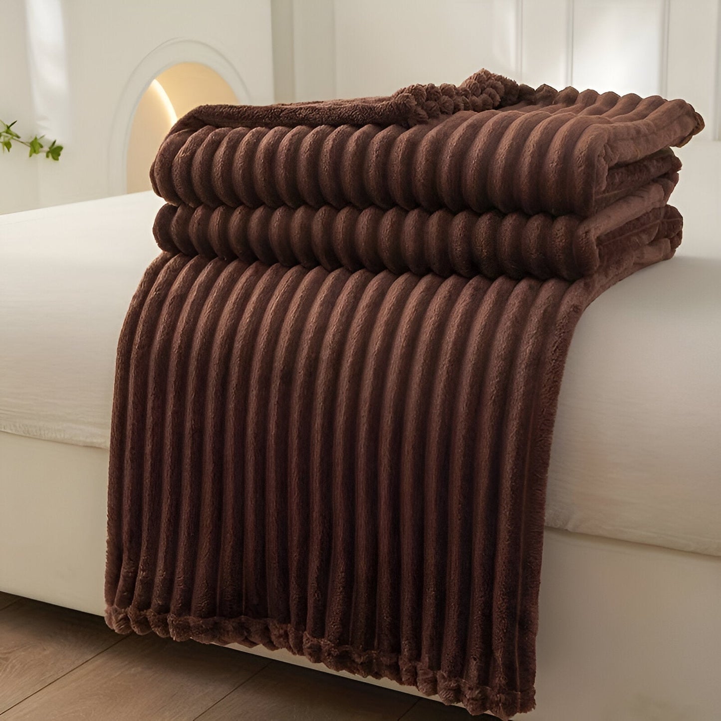 StripyLux Plaid - Weich, Atmungsaktiv Gerippte Fleece Decke - Dicke Plüsch Werfen Decke
