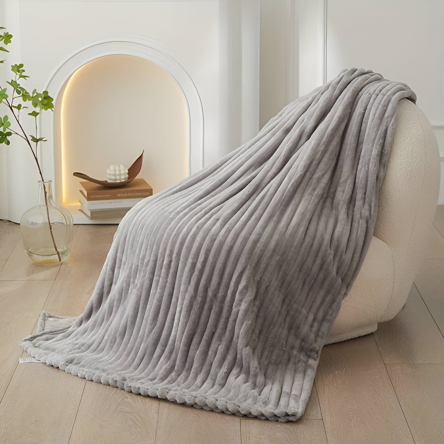 StripyLux Plaid - Weich, Atmungsaktiv Gerippte Fleece Decke - Dicke Plüsch Werfen Decke