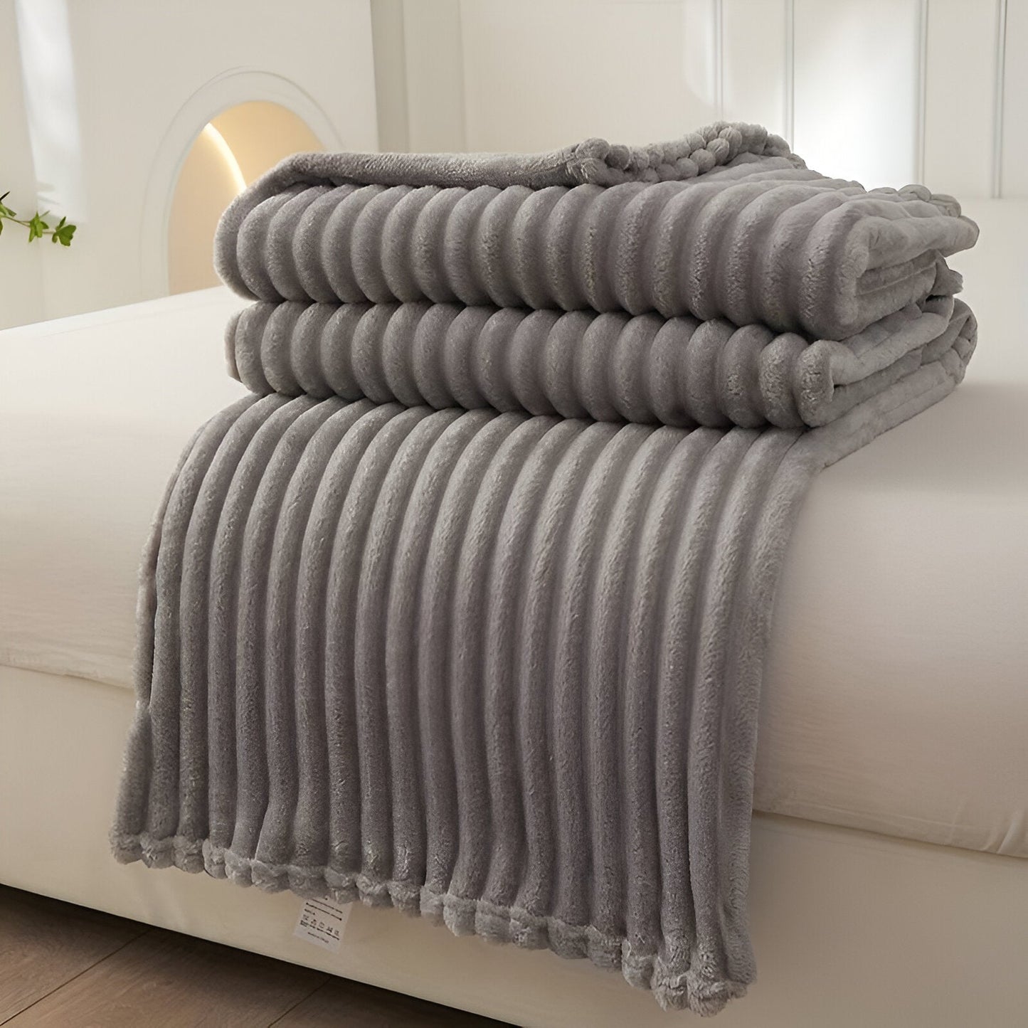 StripyLux Plaid - Weich, Atmungsaktiv Gerippte Fleece Decke - Dicke Plüsch Werfen Decke