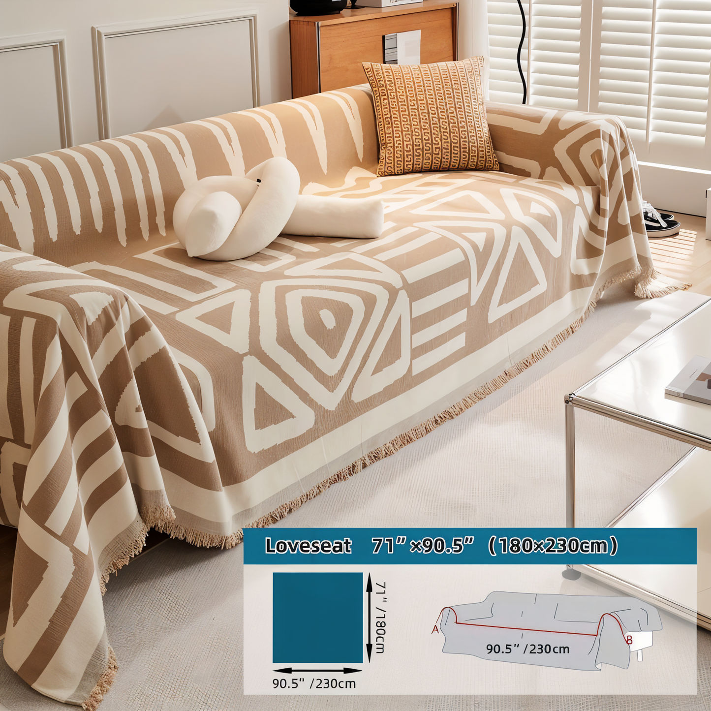 TasselBliss Plaid - Hochwertige Chenille Wurfdecke - Rutschfester Sofabezug Fleece Blanket