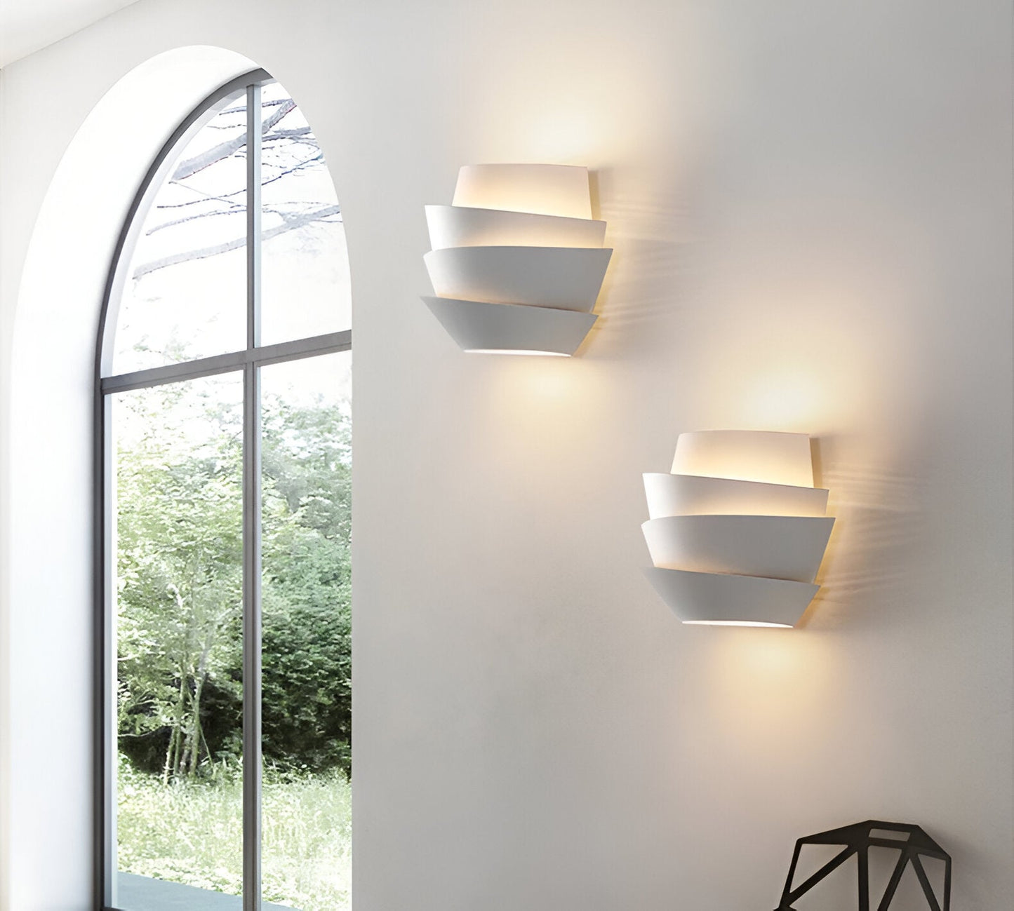 UniqGleam Wandlamp - Geometrische Wandlampe aus Metall - Dekorative Wandleuchten LED Innen