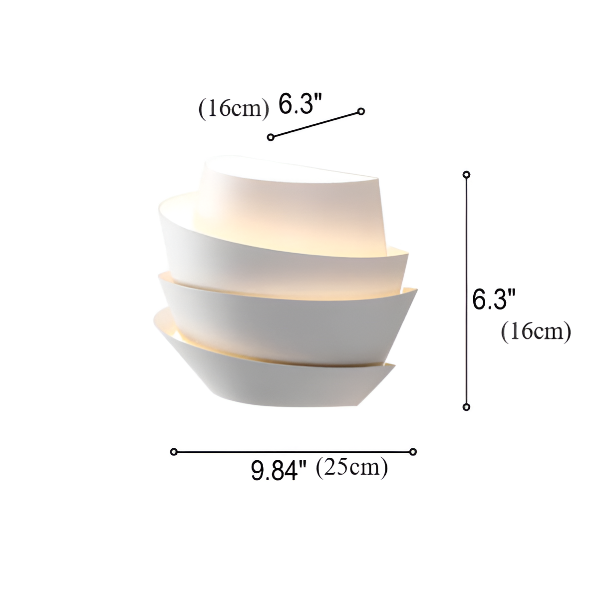 UniqGleam Wandlamp - Geometrische Wandlampe aus Metall - Dekorative Wandleuchten LED Innen