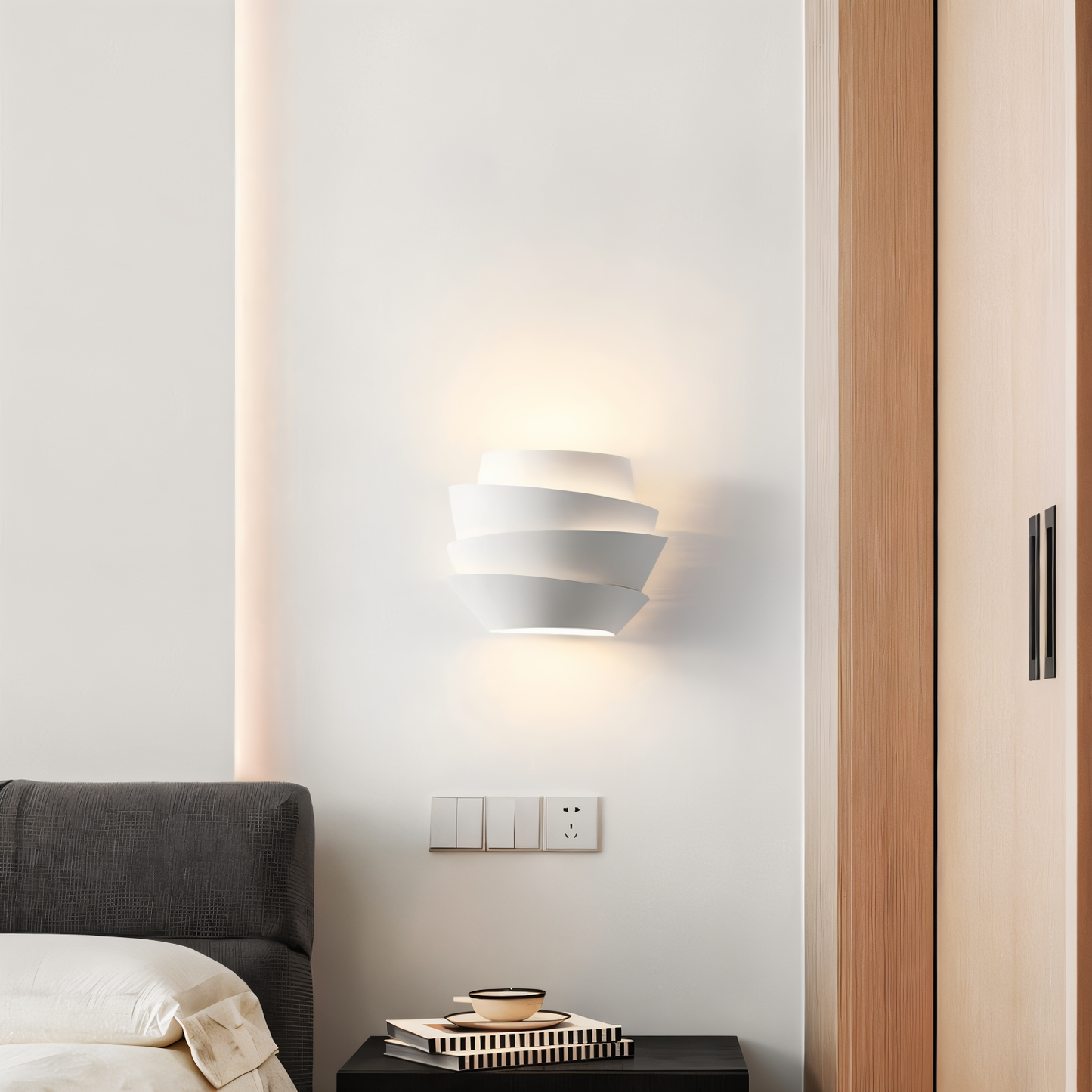 UniqGleam Wandlamp - Geometrische Wandlampe aus Metall - Dekorative Wandleuchten LED Innen