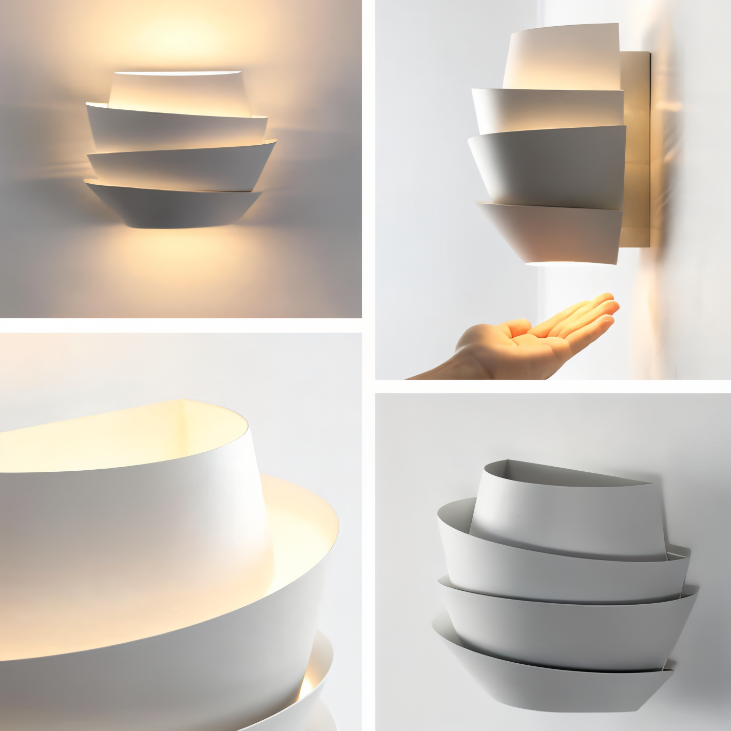UniqGleam Wandlamp - Geometrische Wandlampe aus Metall - Dekorative Wandleuchten LED Innen
