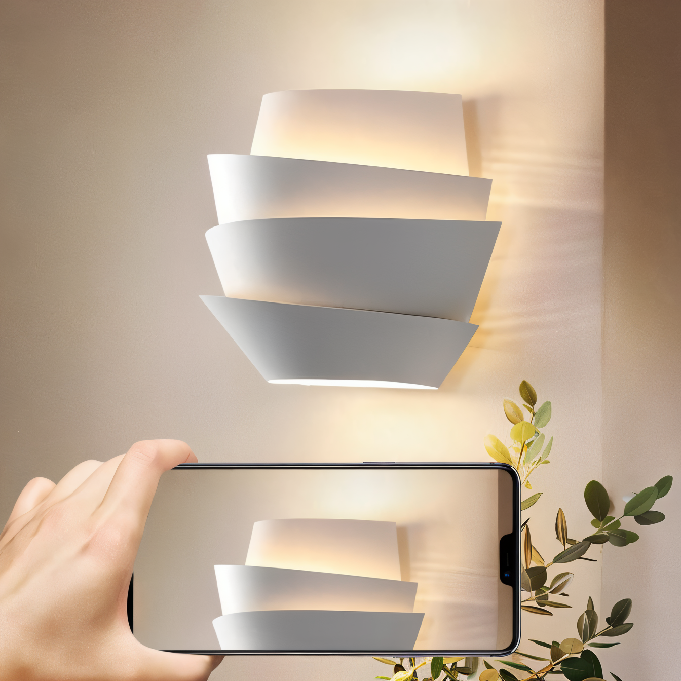 UniqGleam Wandlamp - Geometrische Wandlampe aus Metall - Dekorative Wandleuchten LED Innen