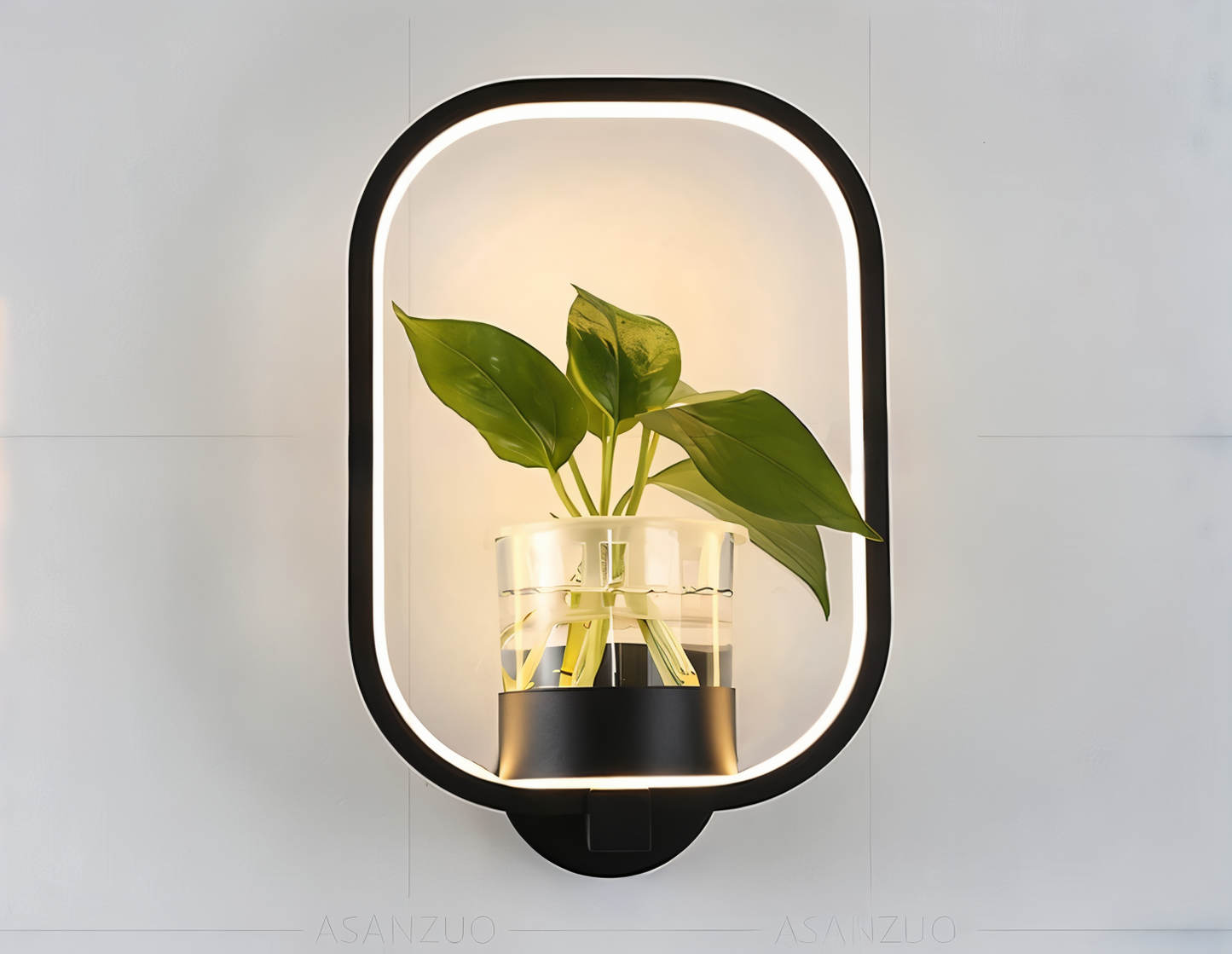 VerdantLume Wandleuchte - Minimalistische Wandleuchte mit integrierter Pflanzenhalterung - Moderne Wandleuchten LED