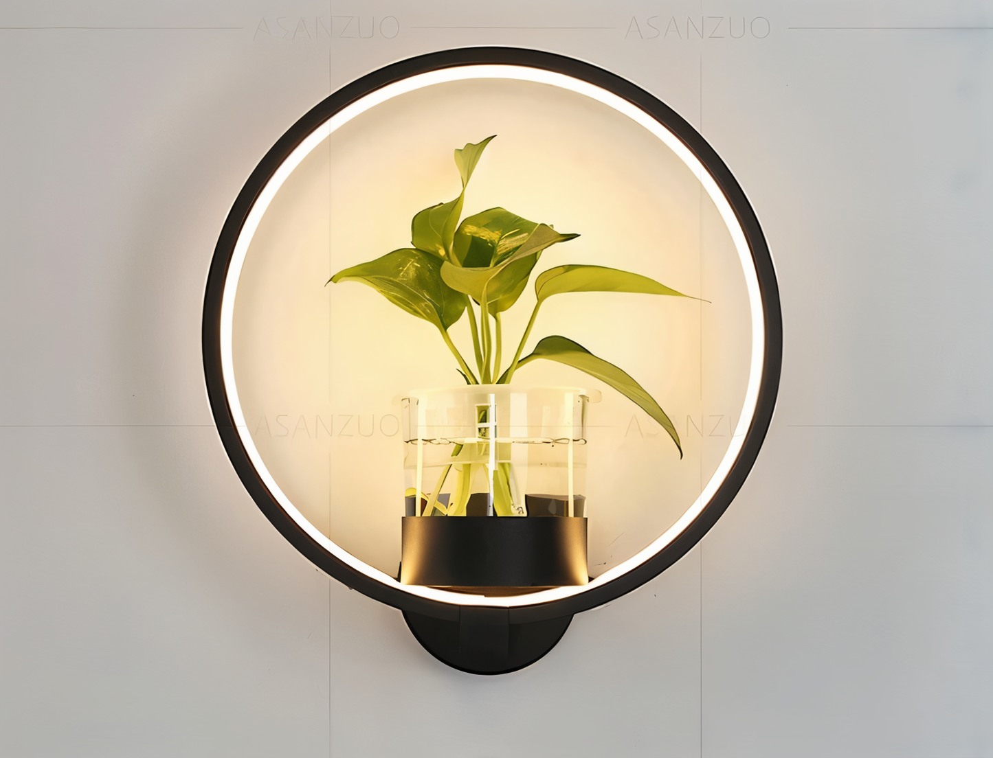 VerdantLume Wandleuchte - Minimalistische Wandleuchte mit integrierter Pflanzenhalterung - Moderne Wandleuchten LED