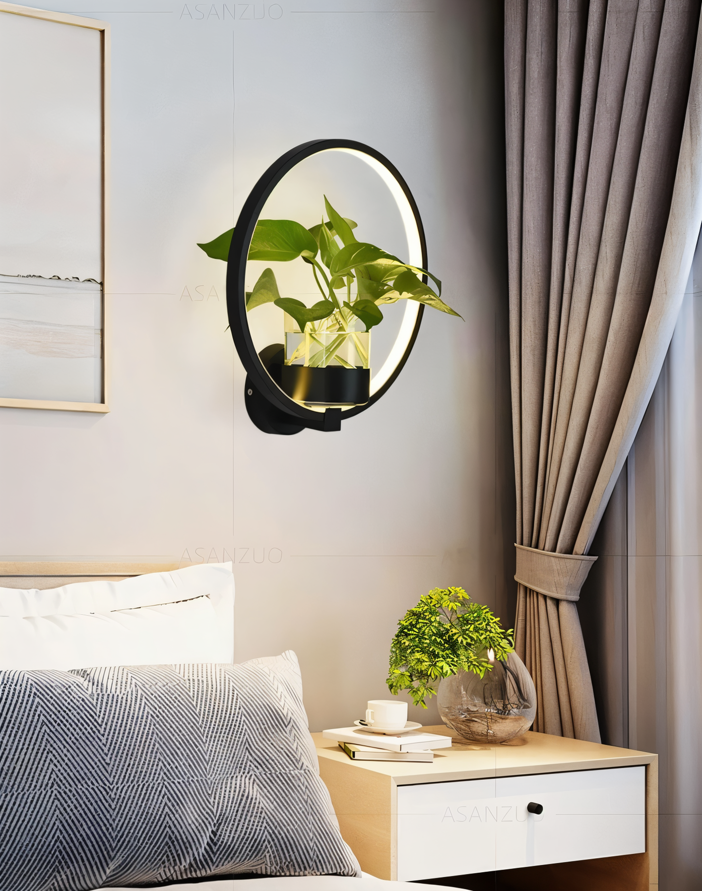 VerdantLume Wandleuchte - Minimalistische Wandleuchte mit integrierter Pflanzenhalterung - Moderne Wandleuchten LED