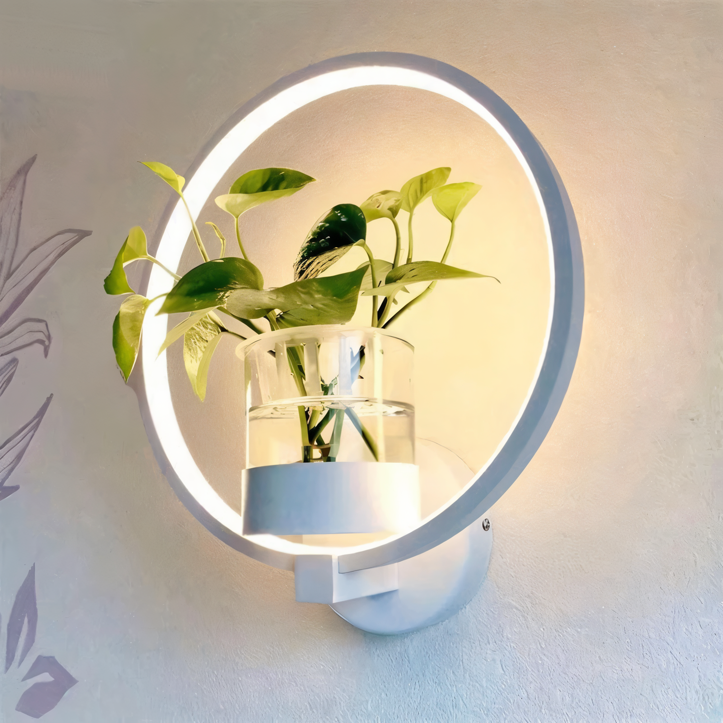 VerdantLume Wandleuchte - Minimalistische Wandleuchte mit integrierter Pflanzenhalterung - Moderne Wandleuchten LED