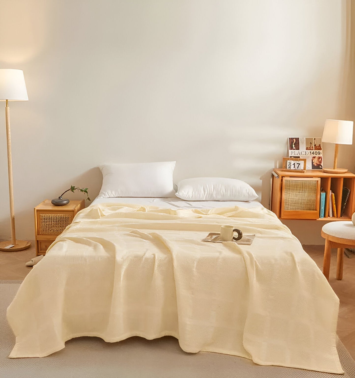 WaffleCloud Plaid - Hypoallergen Baumwolle Fleece Decke - Weicher Twill Gewebter Wurf