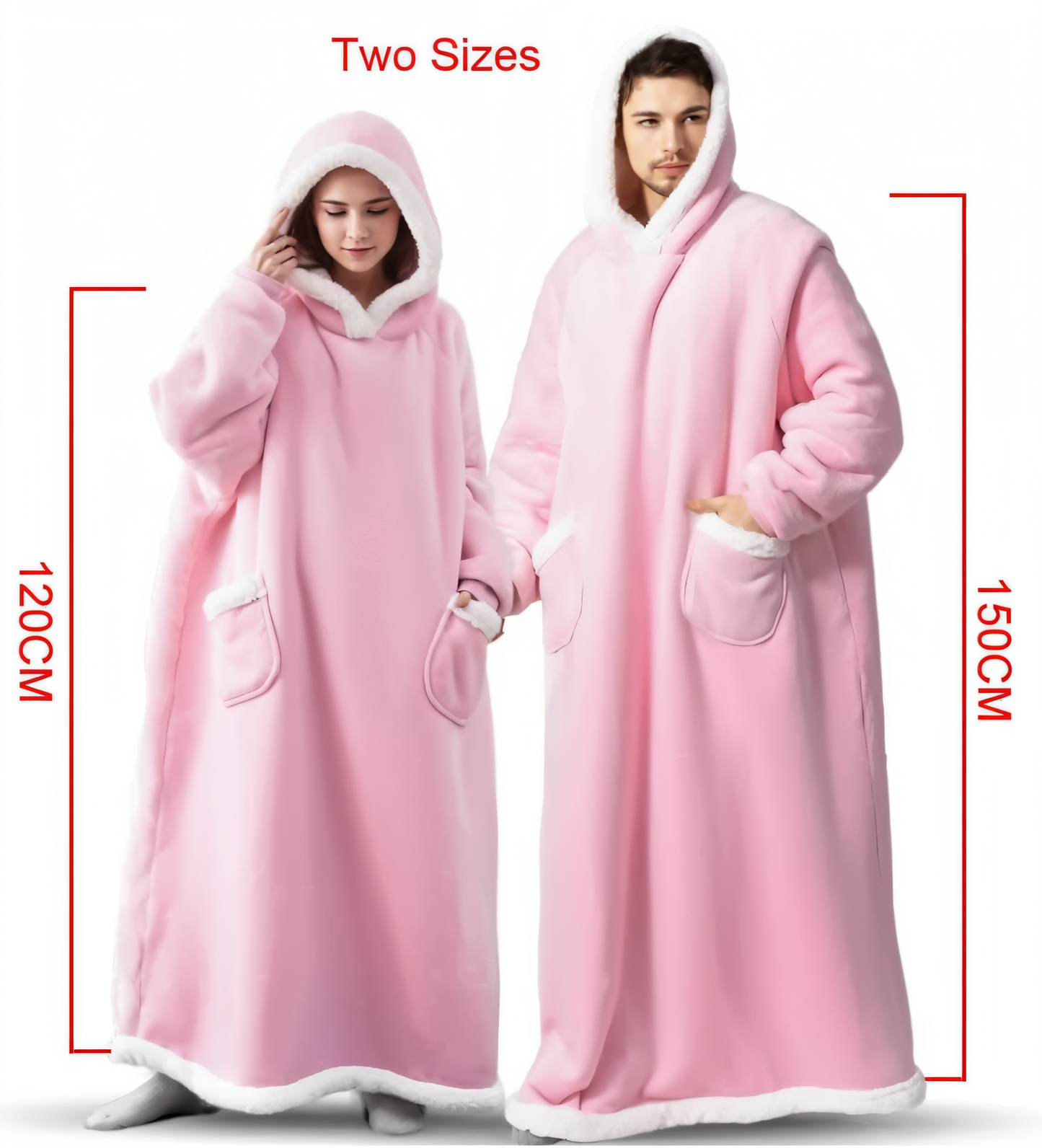 WarmWrap Hoodie Decke - Plüschflanell Pullover in Übergröße mit Tasche