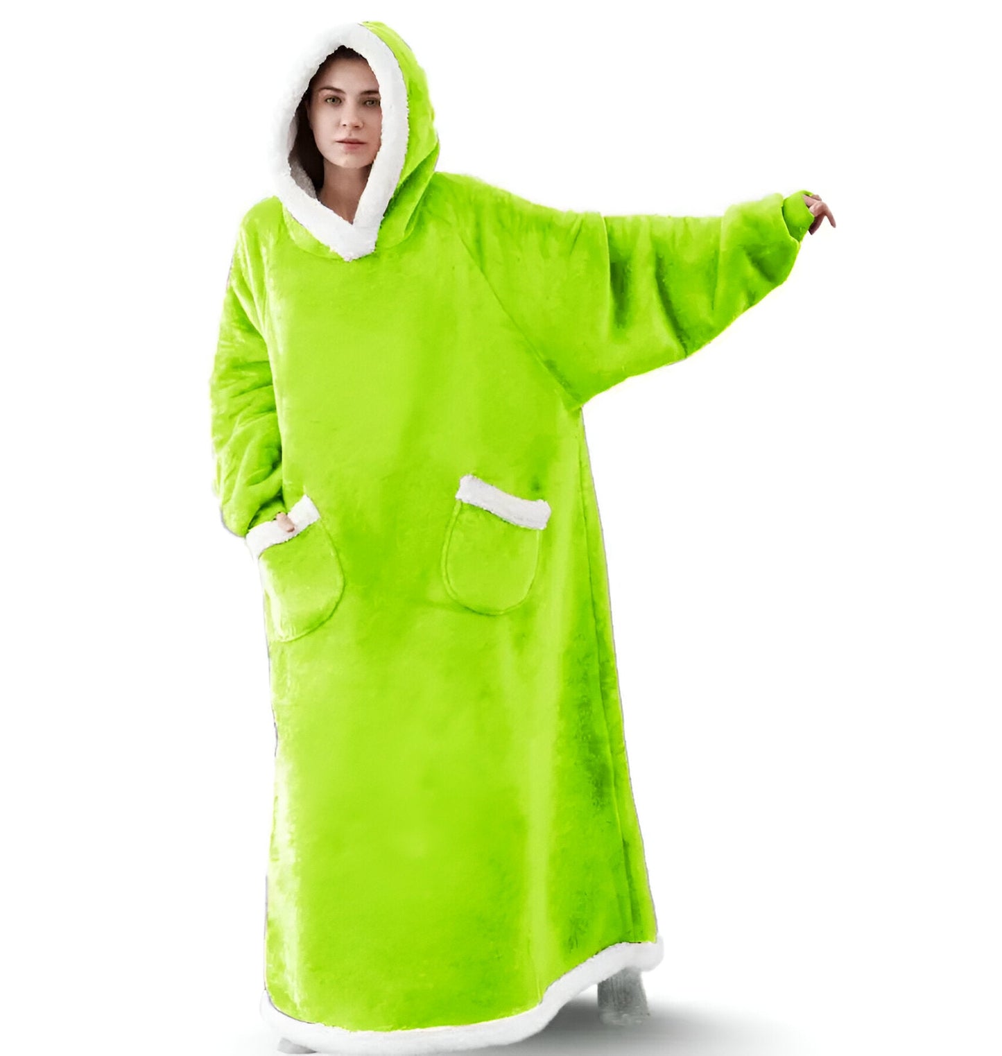 WarmWrap Hoodie Decke - Plüschflanell Pullover in Übergröße mit Tasche