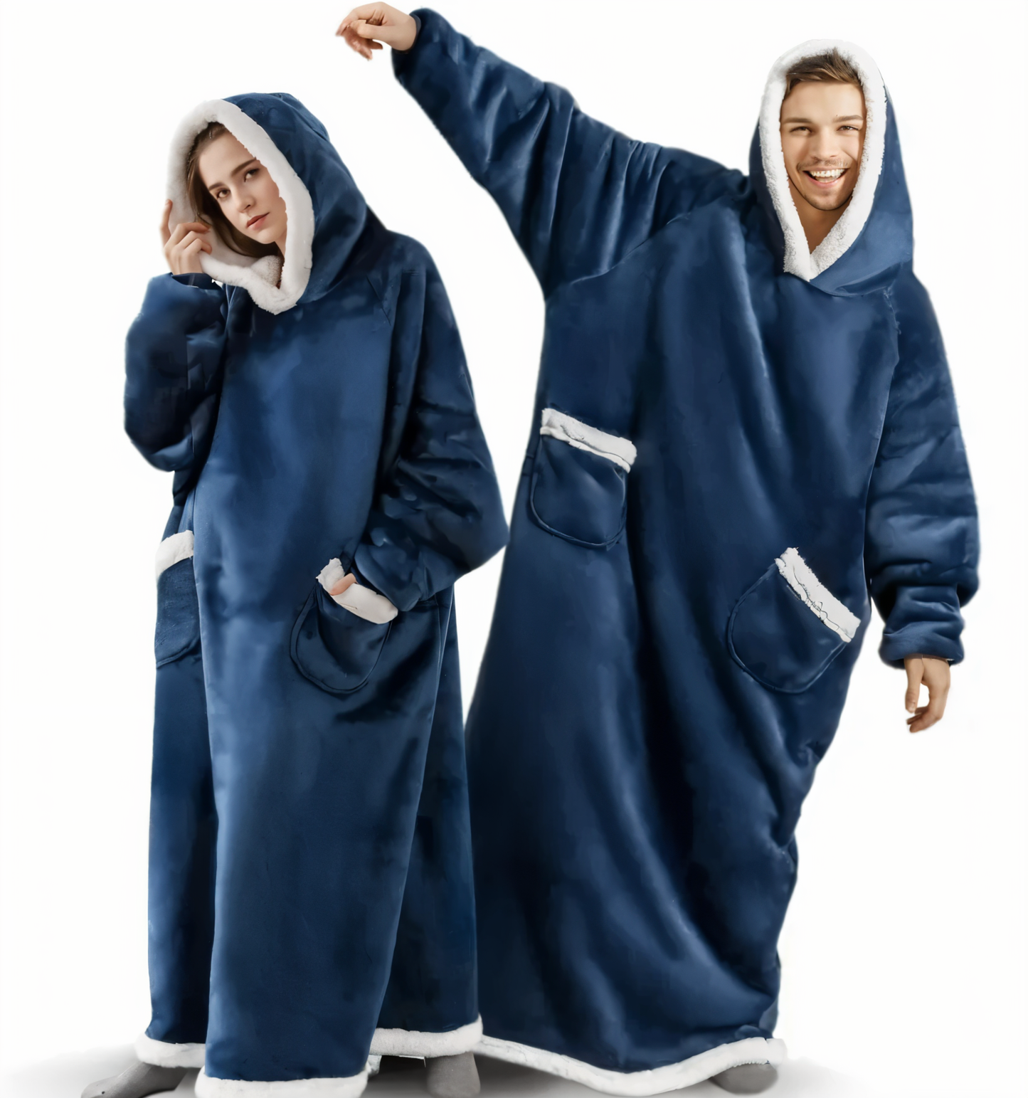 WarmWrap Hoodie Decke - Plüschflanell Pullover in Übergröße mit Tasche