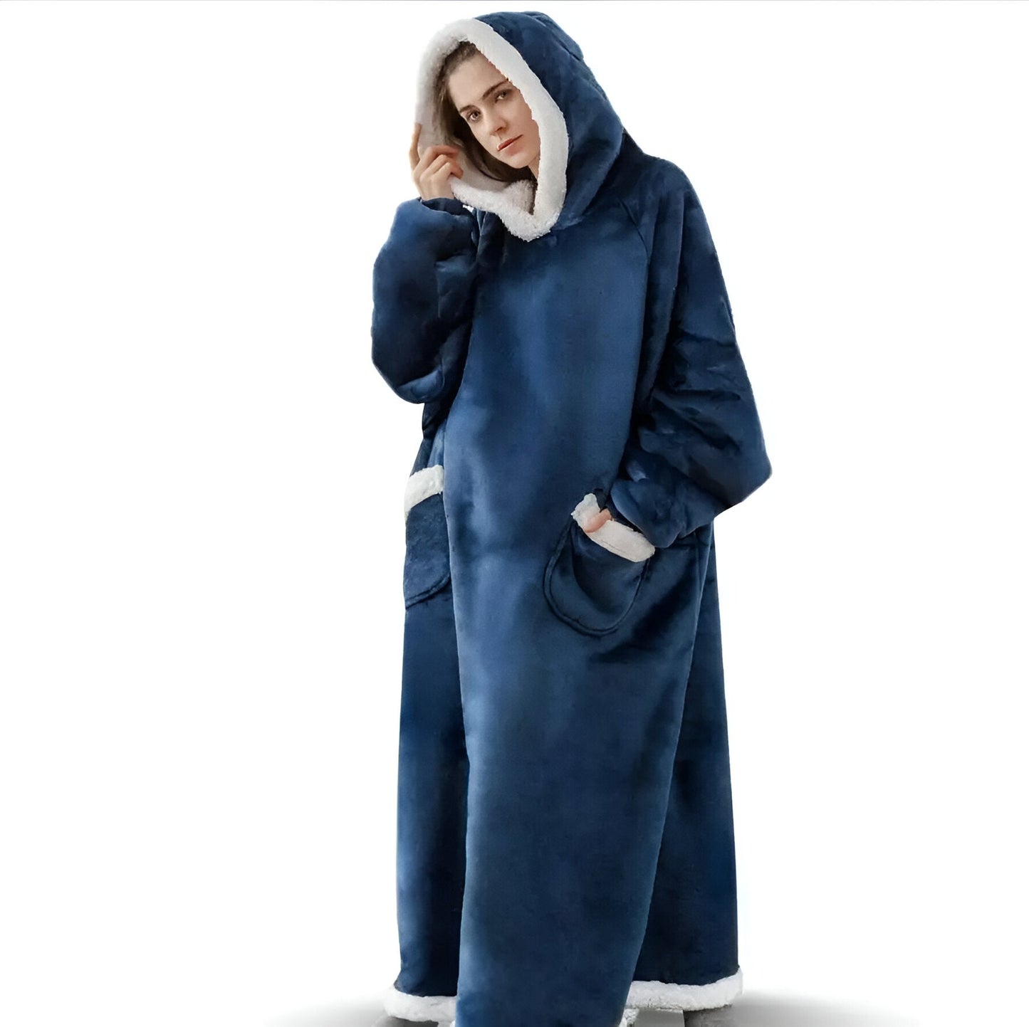 WarmWrap Hoodie Decke - Plüschflanell Pullover in Übergröße mit Tasche
