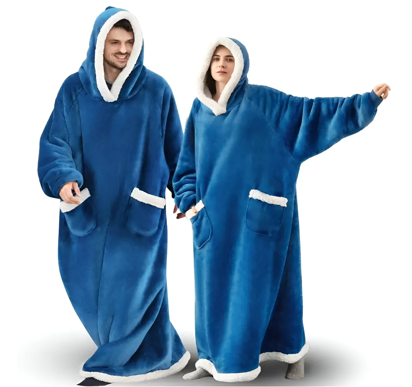 WarmWrap Hoodie Decke - Plüschflanell Pullover in Übergröße mit Tasche