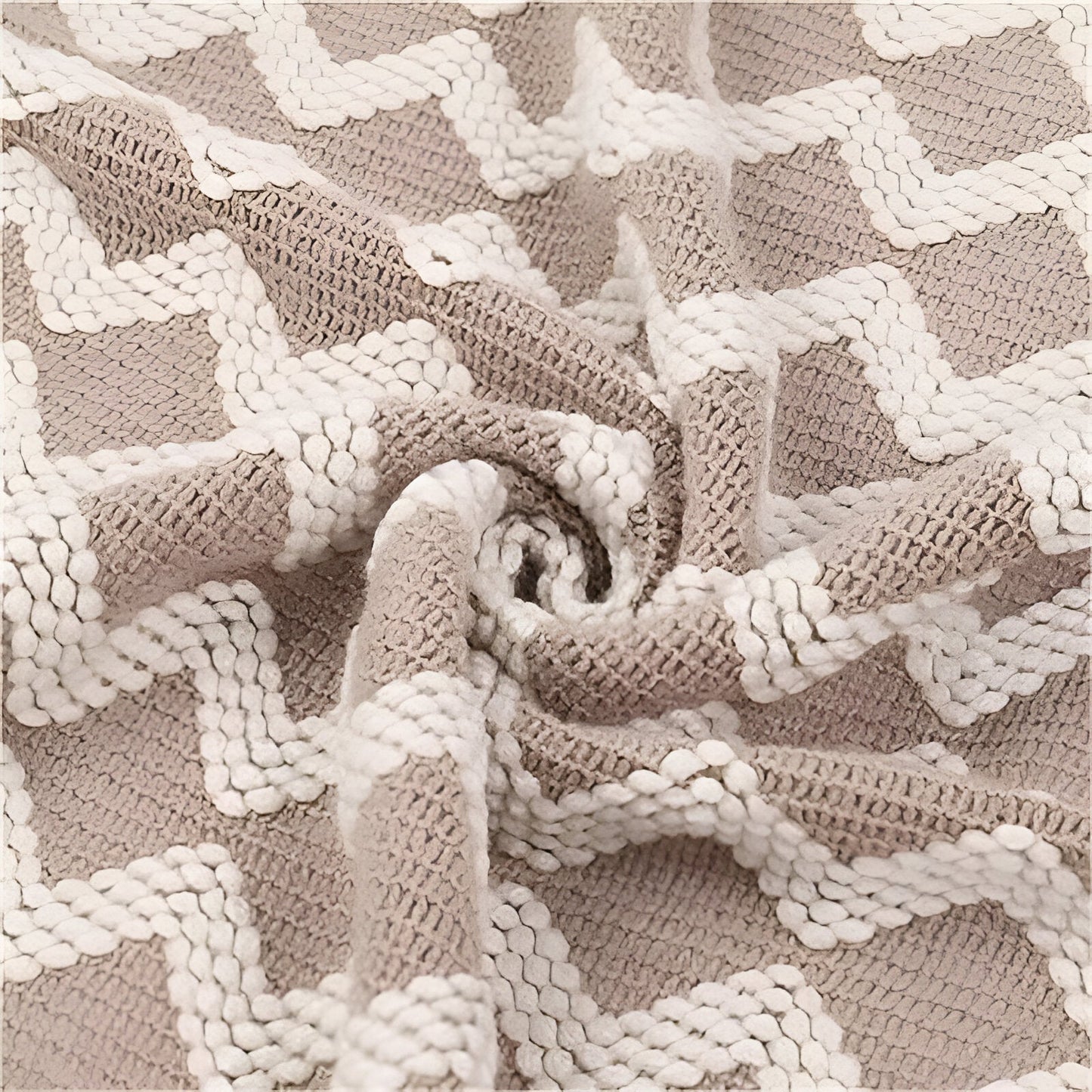 Wavi Plaid - Bohemian Kuschelige Geometrische Strickfleecedecke