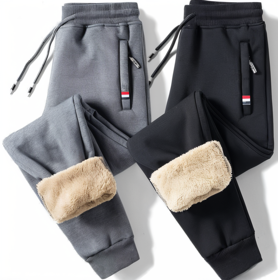 Wool Lined Fleece Legging - Herren Sweatpants mit Kordelzug und Taschen