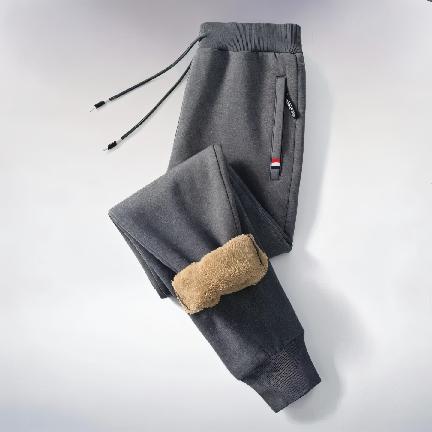 Wool Lined Fleece Legging - Herren Sweatpants mit Kordelzug und Taschen