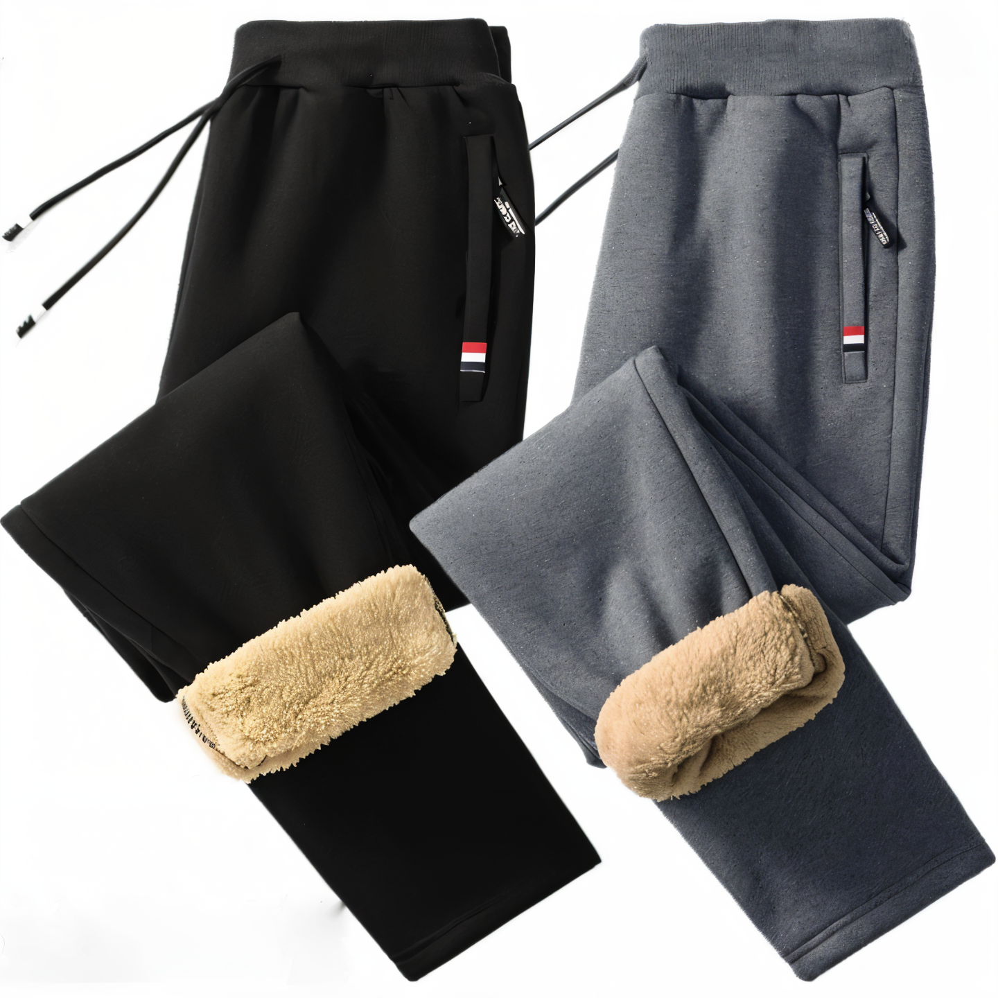 Wool Lined Fleece Legging - Herren Sweatpants mit Kordelzug und Taschen