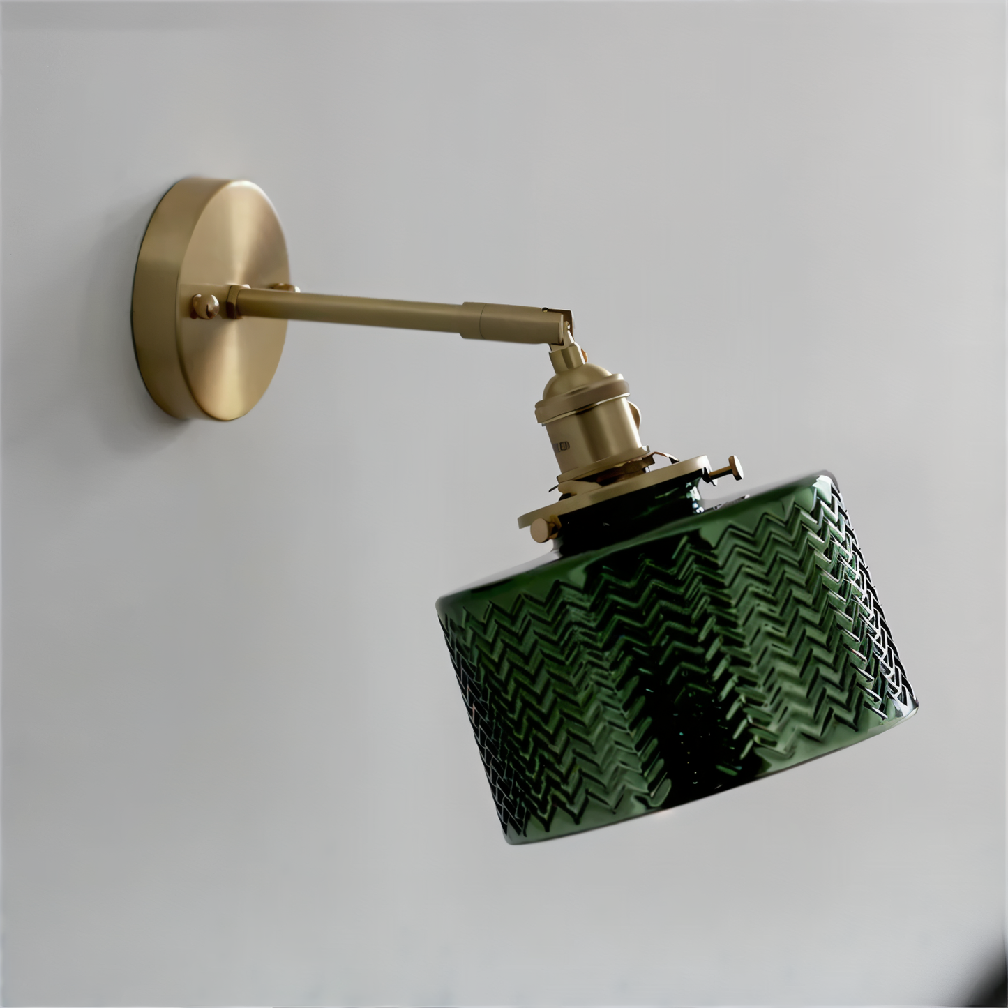 ZiGloss Wandleuchte - Nordic Weiß/Grün Wellenglas Wandlampe - Verstellbare Wandleuchten LED