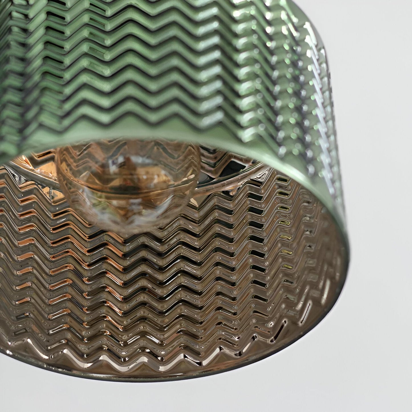 ZiGloss Wandleuchte - Nordic Weiß/Grün Wellenglas Wandlampe - Verstellbare Wandleuchten LED