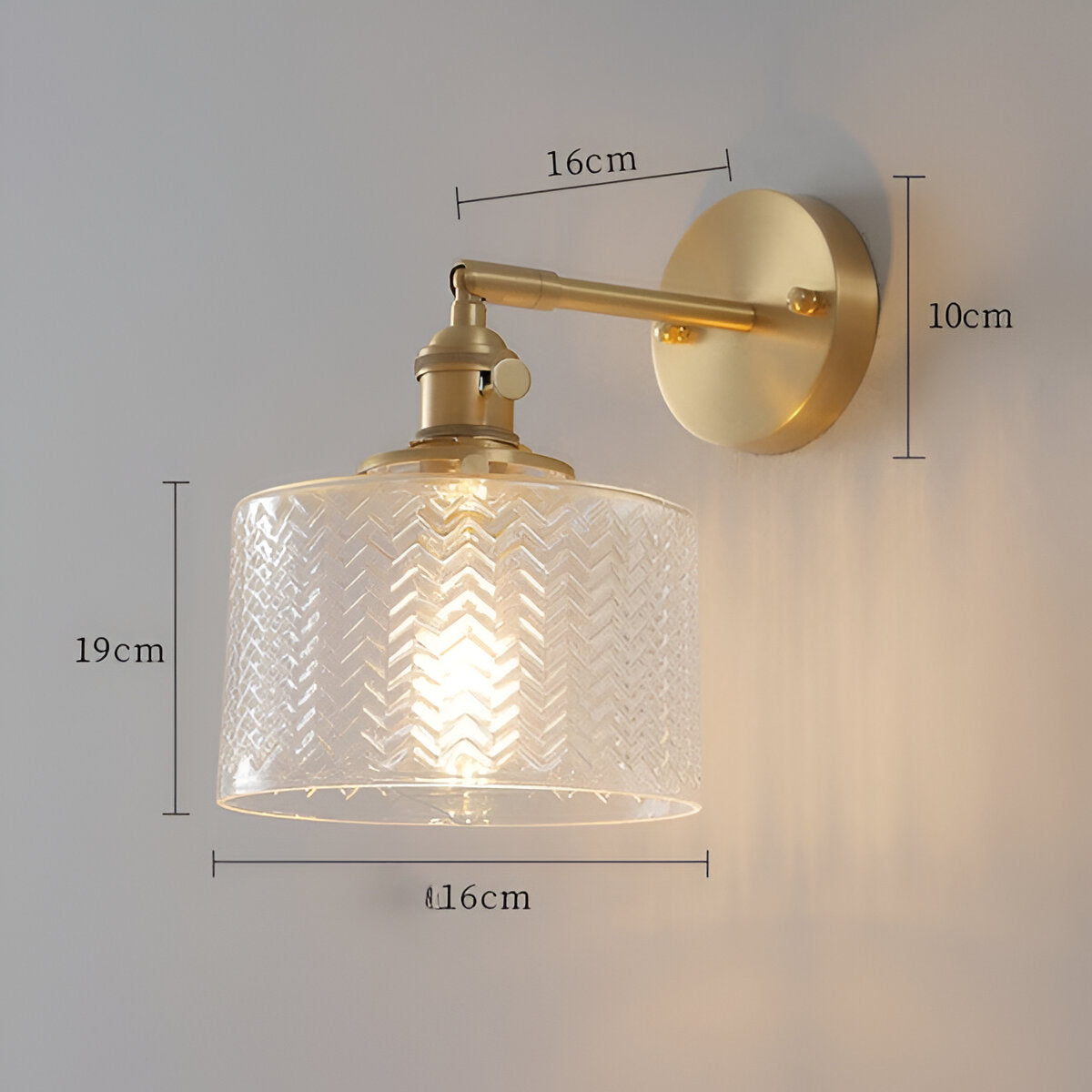 ZiGloss Wandleuchte - Nordic Weiß/Grün Wellenglas Wandlampe - Verstellbare Wandleuchten LED