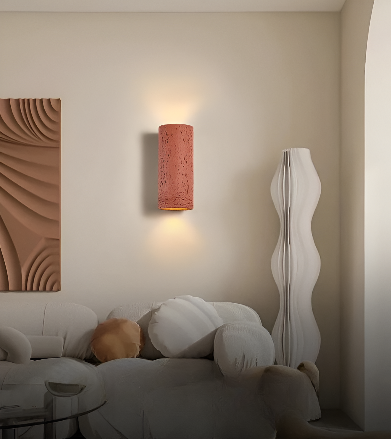 Zylinder Tube Wandleuchte - Wabi Sabi Stein Wandleuchte - Wandstrahler LED Beleuchtung