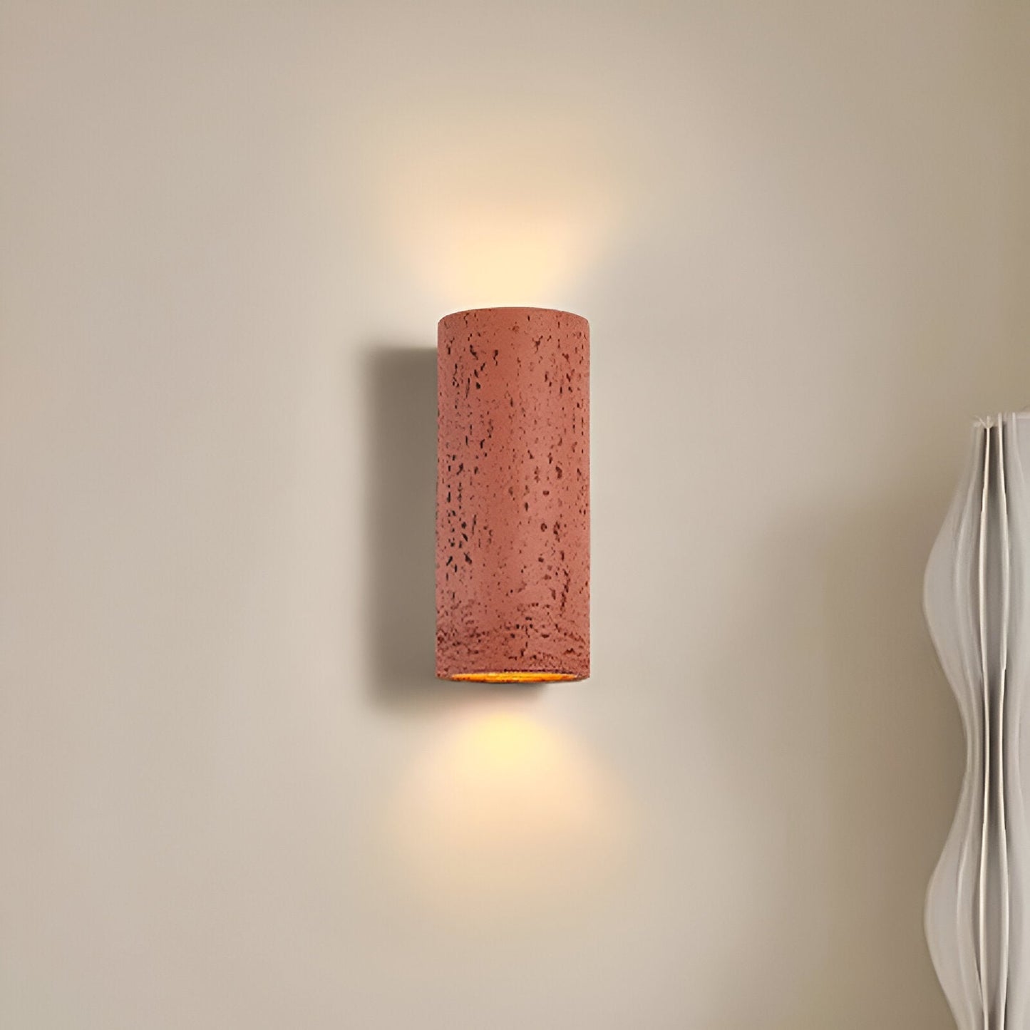 Zylinder Tube Wandleuchte - Wabi Sabi Stein Wandleuchte - Wandstrahler LED Beleuchtung