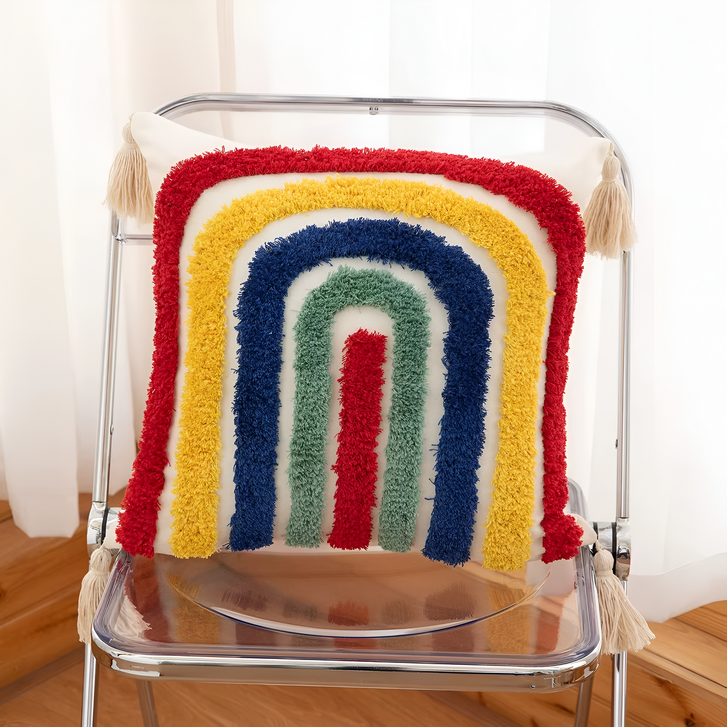 Schickes kariertes Wellen - Design Kissenbezug - Trendiges Wohnaccessoire