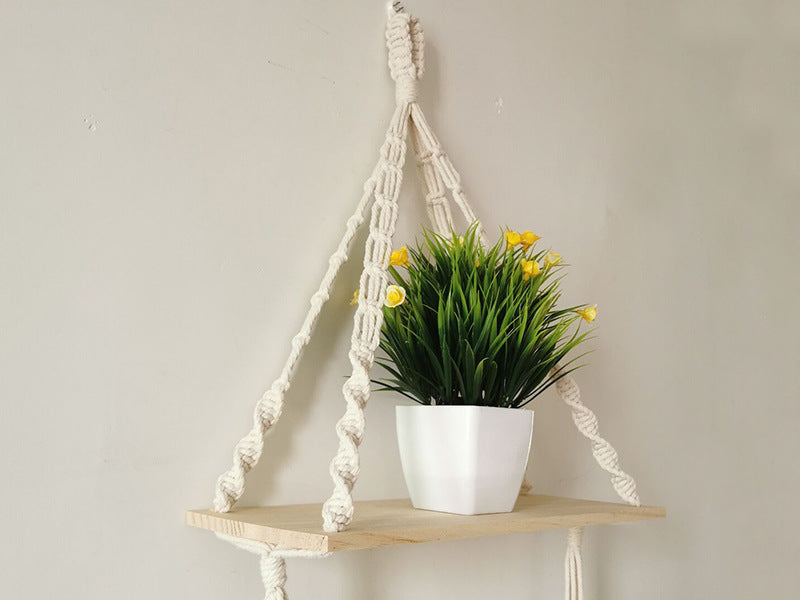 Hortensia Makramee Hängeregal – Boho-Chic Design – Nachhaltig & Vielseitig