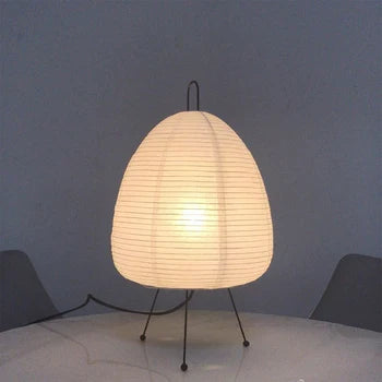 RoyaleGlow Akari Noguchi Tischlampe – Japanische Washi-Papierlaterne mit sanftem ambientem Licht