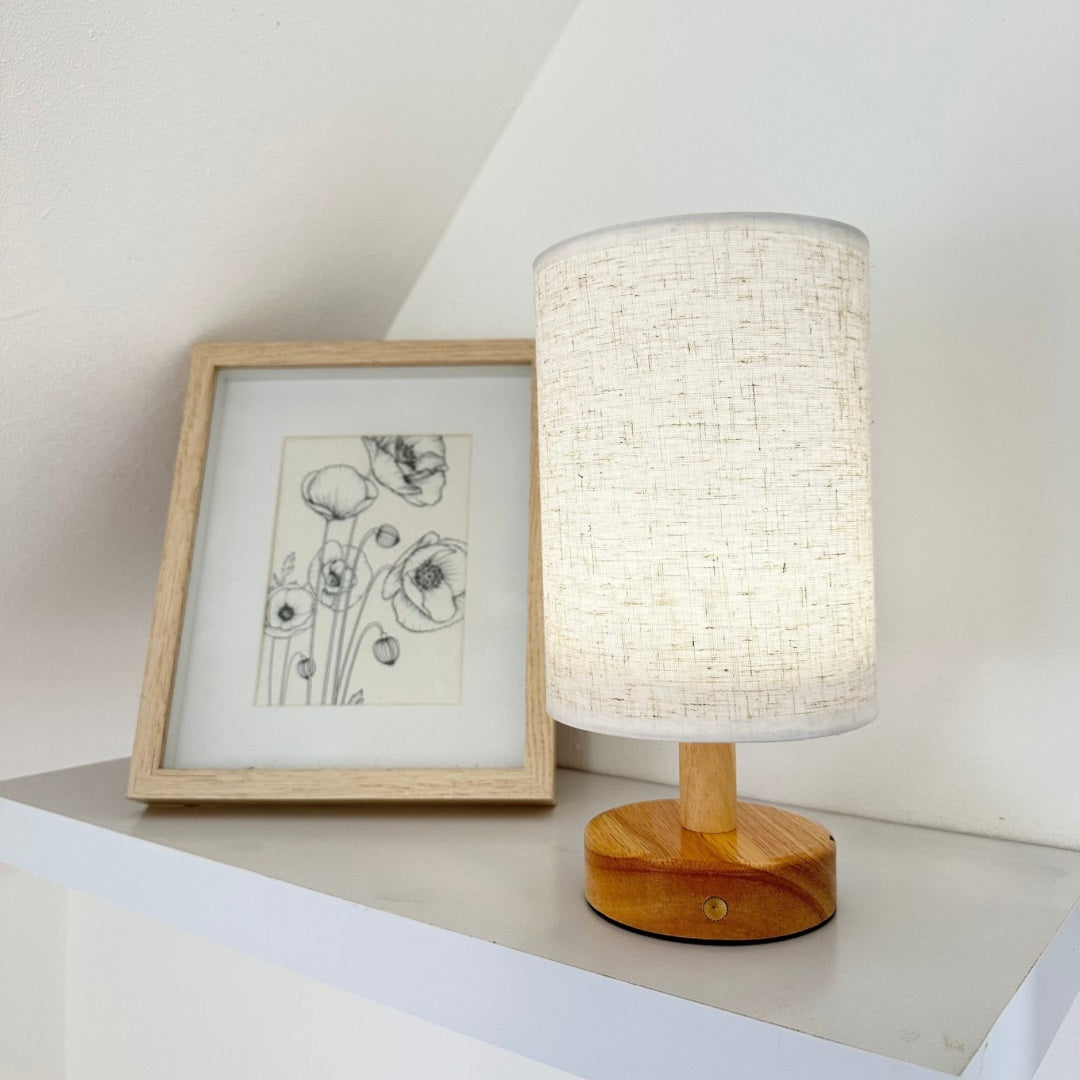 Nordische Leinen Tischlampe