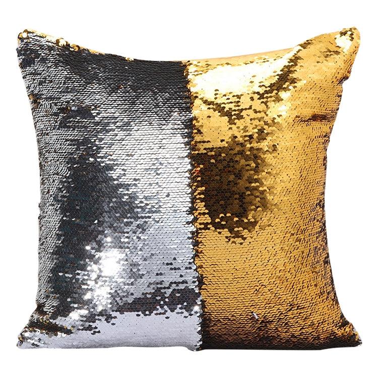 Kissenbezug mit Doppelter Paillette – Luxus Design – Silber & Gold