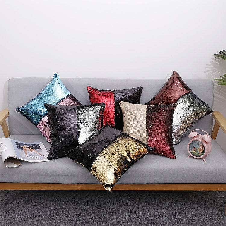 Kissenbezug mit Doppelter Paillette – Luxus Design – Silber & Gold