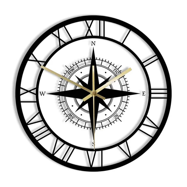 Garduru Zeit: Elegante Kompass Wanduhr für stilvolle Räume