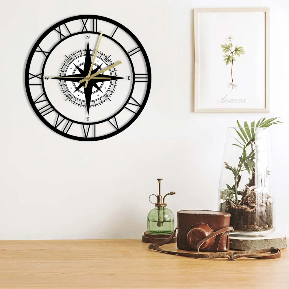 Garduru Zeit: Elegante Kompass Wanduhr für stilvolle Räume